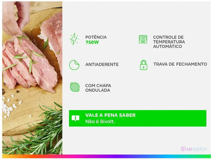 Sandwiches Mondial Fast Grill S-12 Black 750W - 110V